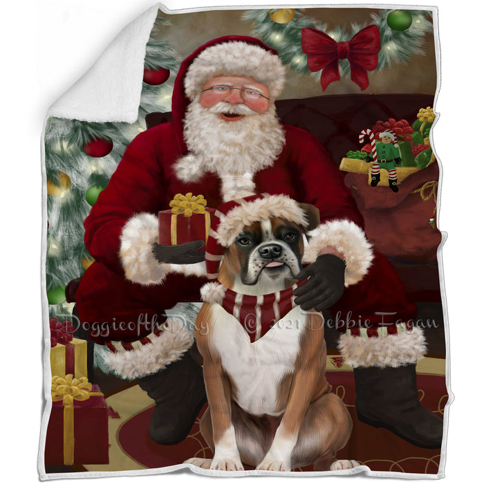 Santa's Christmas Surprise Boxer Dog Blanket BLNKT142133