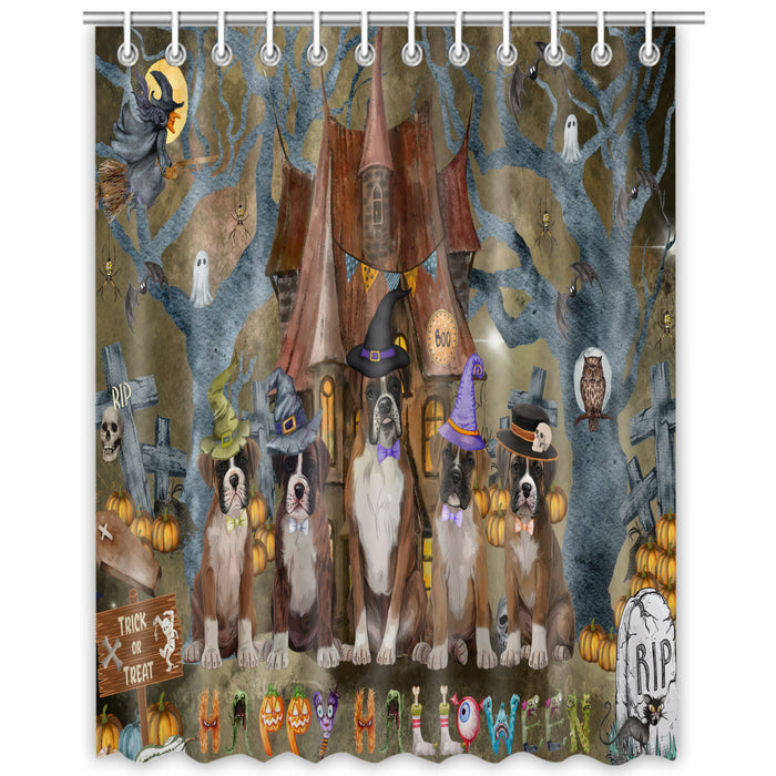 Boxer Shower Curtain, Personalized Bathtub Curtains for Bathroom Decor with Hooks, Explore a Variety of Designs, Custom, Pet Gift for Dog Lovers