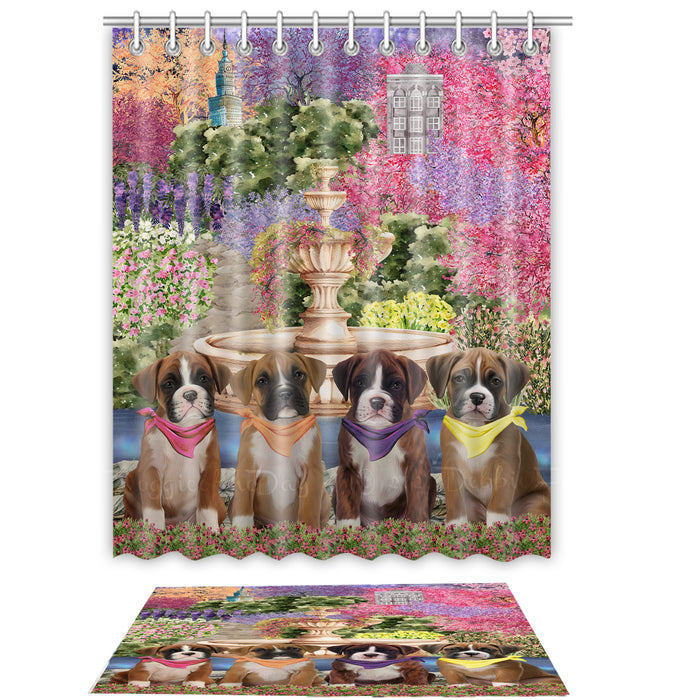 Brittany Spaniel Shower Curtain with Bath Mat Combo: Curtains with hooks and Rug Set Bathroom Decor, Custom, Explore a Variety of Designs, Personalized, Pet Gift for Dog Lovers