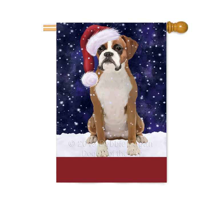 Personalized Let It Snow Happy Holidays Boxer Dog Custom House Flag FLG-DOTD-A62336