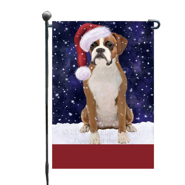 Personalized Let It Snow Happy Holidays Boxer Dog Custom Garden Flags GFLG-DOTD-A62280