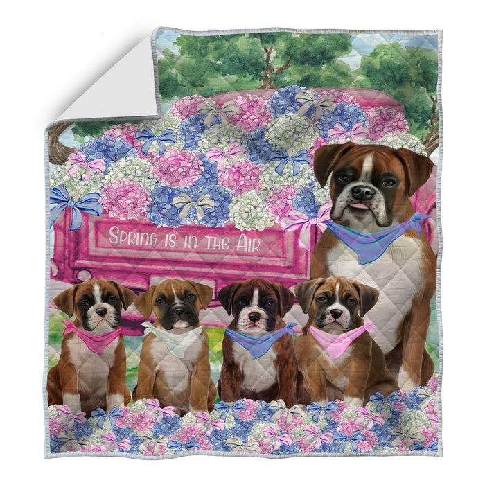 Boxer Quilt, Explore a Variety of Bedding Designs, Bedspread Quilted Coverlet, Custom, Personalized, Pet Gift for Dog Lovers