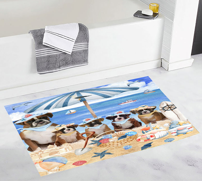 Boxer Bath Mat, Anti-Slip Bathroom Rug Mats, Explore a Variety of Designs, Custom, Personalized, Dog Gift for Pet Lovers