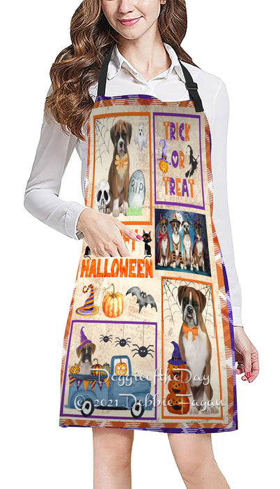 Happy Halloween Trick or Treat Boxer Dogs Cooking Kitchen Adjustable Apron Apron49300