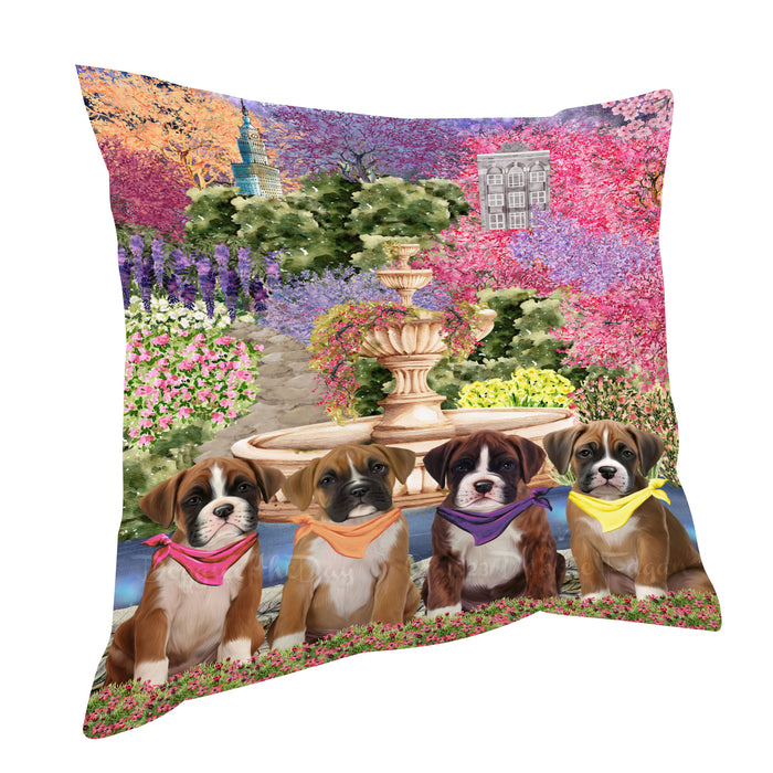 Boxer Dogs Pillow: Explore a Variety of Designs, Custom, Personalized, Pet Cushion for Sofa Couch Bed, Halloween Gift for Dog Lovers
