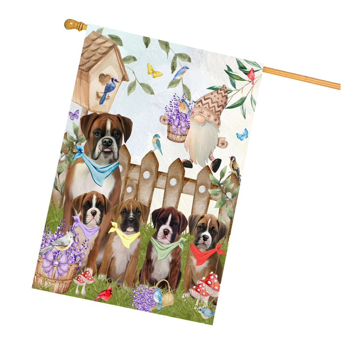 Boxer Dogs House Flag: Explore a Variety of Designs, Custom, Personalized, Weather Resistant, Double-Sided, Home Outside Yard Decor for Dog and Pet Lovers