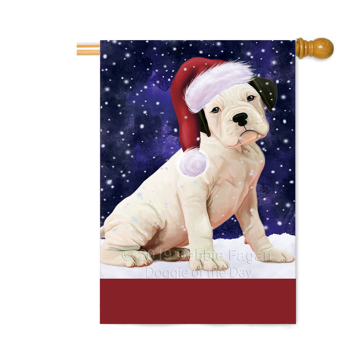 Personalized Let It Snow Happy Holidays Boxer Dog Custom House Flag FLG-DOTD-A62337
