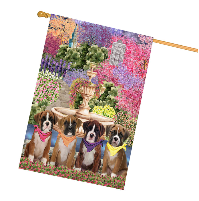 Boxer Dogs House Flag: Explore a Variety of Designs, Weather Resistant, Double-Sided, Custom, Personalized, Home Outdoor Yard Decor for Dog and Pet Lovers