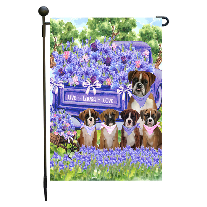 Boxer Dogs Garden Flag for Dog and Pet Lovers, Explore a Variety of Designs, Custom, Personalized, Weather Resistant, Double-Sided, Outdoor Garden Yard Decoration