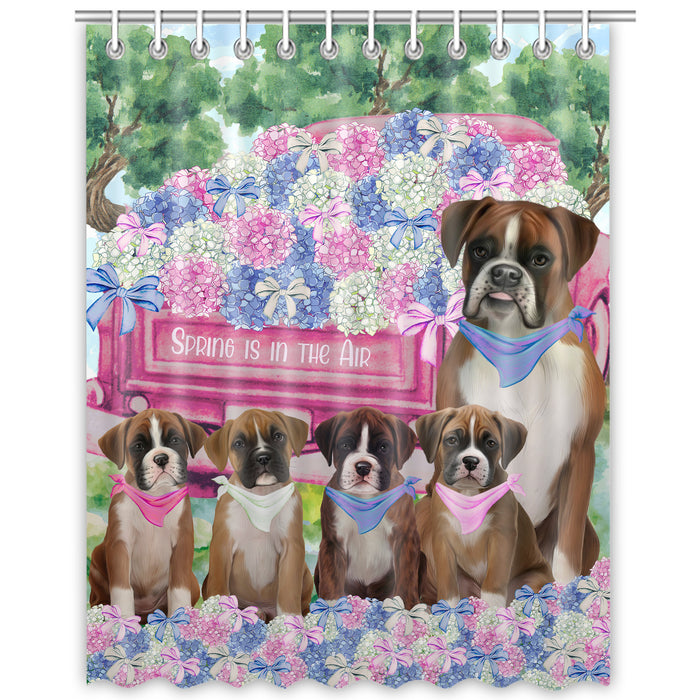 Boxer Shower Curtain: Explore a Variety of Designs, Halloween Bathtub Curtains for Bathroom with Hooks, Personalized, Custom, Gift for Pet and Dog Lovers