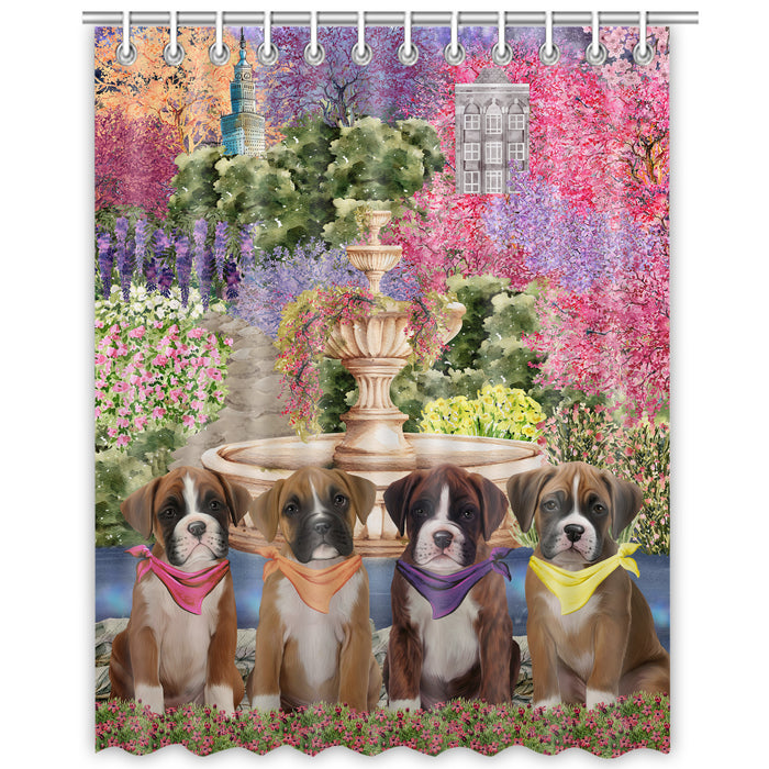 Boxer Shower Curtain, Explore a Variety of Personalized Designs, Custom, Waterproof Bathtub Curtains with Hooks for Bathroom, Dog Gift for Pet Lovers