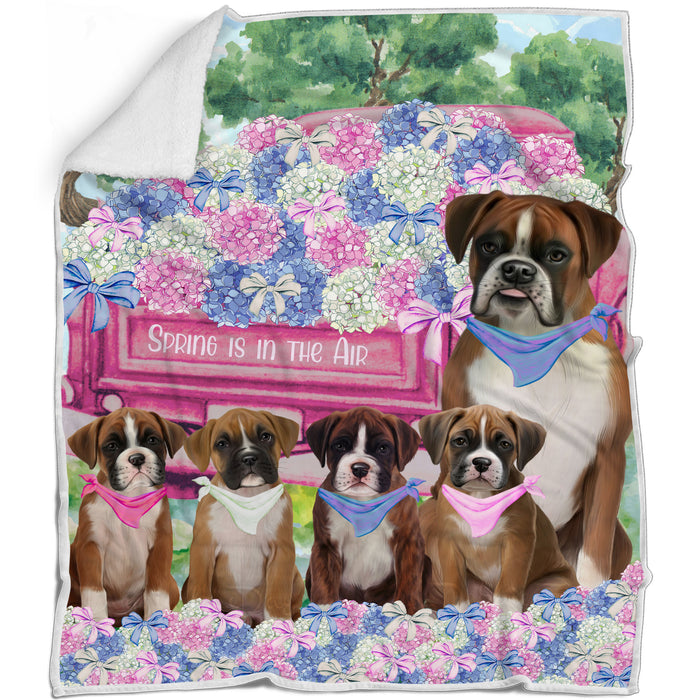 Boxer Bed Blanket, Explore a Variety of Designs, Custom, Soft and Cozy, Personalized, Throw Woven, Fleece and Sherpa, Gift for Pet and Dog Lovers