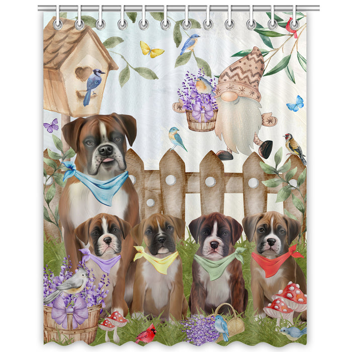 Boxer Shower Curtain: Explore a Variety of Designs, Custom, Personalized, Waterproof Bathtub Curtains for Bathroom with Hooks, Gift for Dog and Pet Lovers