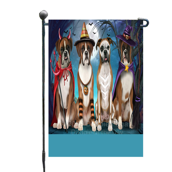 Personalized Happy Halloween Trick or Treat Boxer Dogs Custom Garden Flag GFLG64347