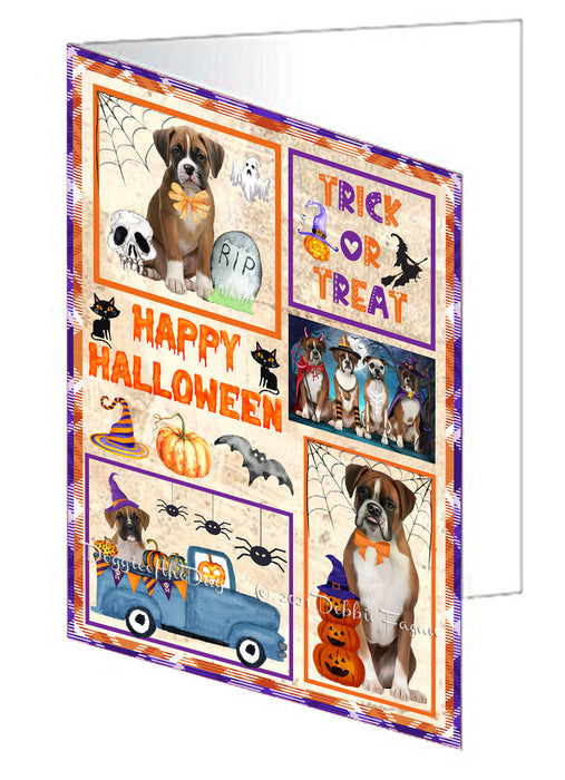 Happy Halloween Trick or Treat Brittany Spaniel Dogs Handmade Artwork Assorted Pets Greeting Cards and Note Cards with Envelopes for All Occasions and Holiday Seasons GCD76442