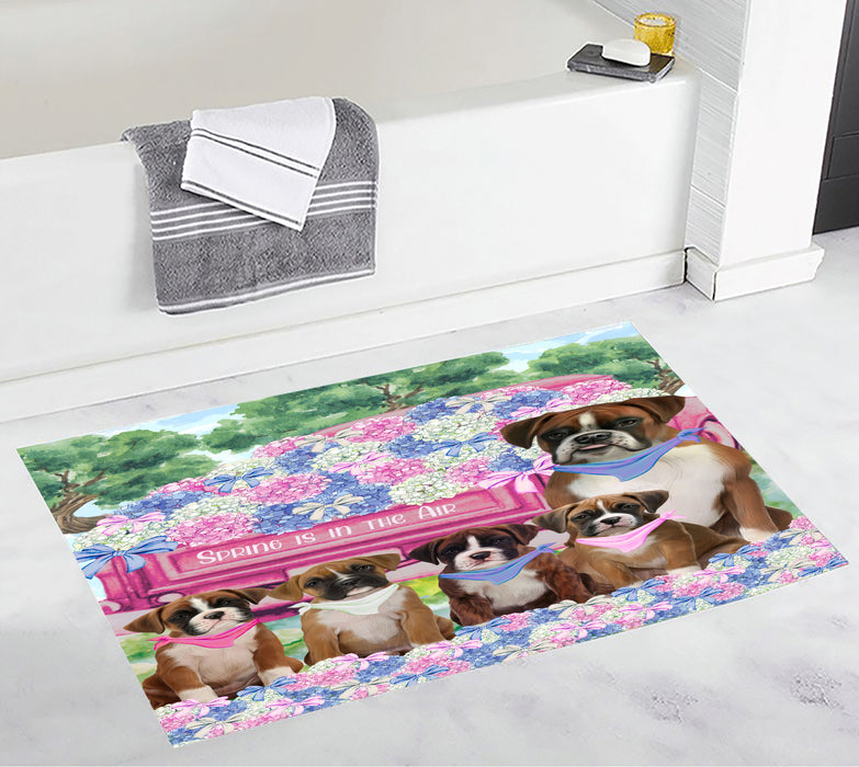 Boxer Bath Mat: Explore a Variety of Designs, Personalized, Anti-Slip Bathroom Halloween Rug Mats, Custom, Pet Gift for Dog Lovers