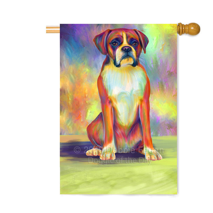 Personalized Paradise Wave Boxer Dog Custom House Flag FLG-DOTD-A60074
