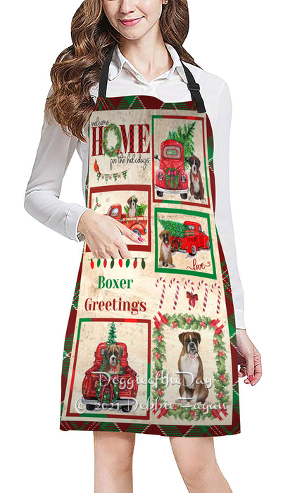 Welcome Home for Holidays Boxer Dogs Apron Apron48392
