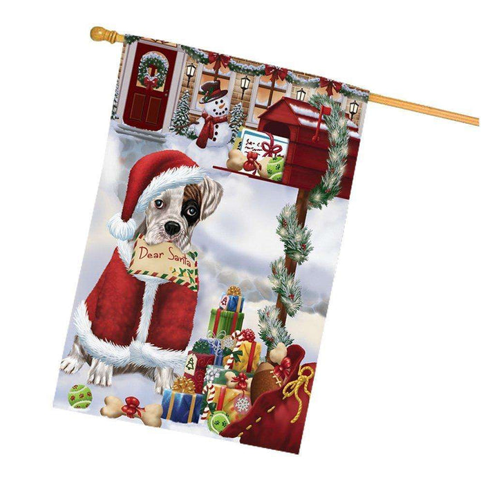 Boxers Dear Santa Letter Christmas Holiday Mailbox Dog House Flag
