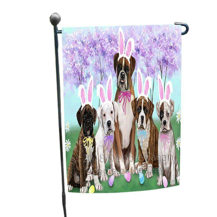 Boxers Dog Easter Holiday Garden Flag GFLG48974