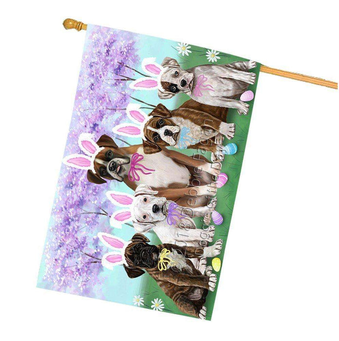 Boxers Dog Easter Holiday House Flag FLG49030