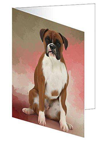 Boxers Dog Handmade Artwork Assorted Pets Greeting Cards and Note Cards with Envelopes for All Occasions and Holiday Seasons D089