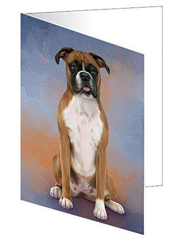 Boxers Dog Handmade Artwork Assorted Pets Greeting Cards and Note Cards with Envelopes for All Occasions and Holiday Seasons D092