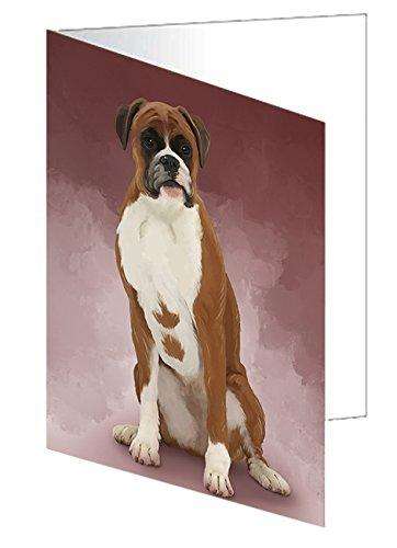 Boxers Dog Handmade Artwork Assorted Pets Greeting Cards and Note Cards with Envelopes for All Occasions and Holiday Seasons D093