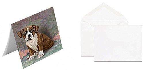 Boxers Puppy Dog Handmade Artwork Assorted Pets Greeting Cards and Note Cards with Envelopes for All Occasions and Holiday Seasons