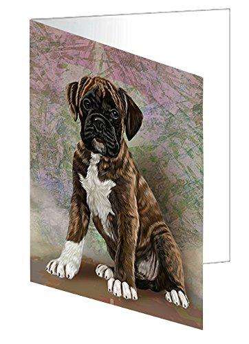 Boxers Puppy Dog Handmade Artwork Assorted Pets Greeting Cards and Note Cards with Envelopes for All Occasions and Holiday Seasons