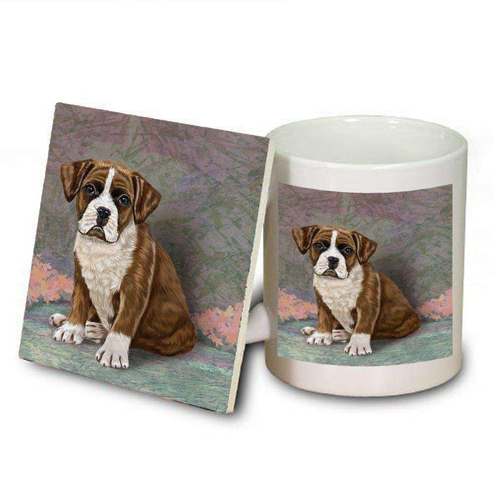 Boxers Puppy Dog Mug and Coaster Set