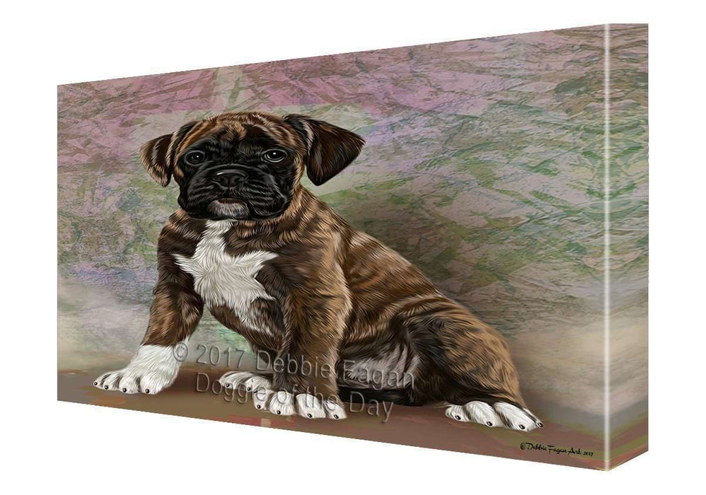 Boxers Puppy Dog Painting Printed on Canvas Wall Art