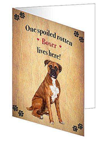 Boxers Spoiled Rotten Dog Handmade Artwork Assorted Pets Greeting Cards and Note Cards with Envelopes for All Occasions and Holiday Seasons
