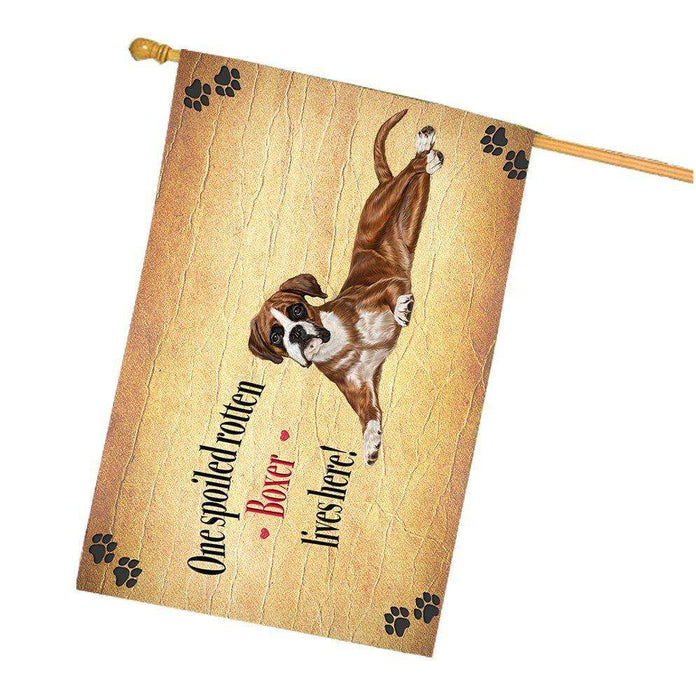 Boxers Spoiled Rotten Dog House Flag