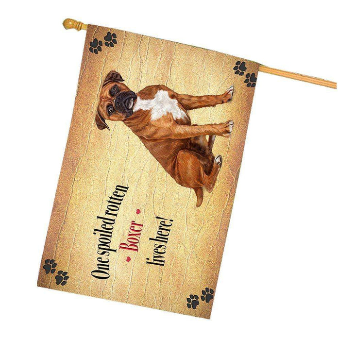 Boxers Spoiled Rotten Dog House Flag