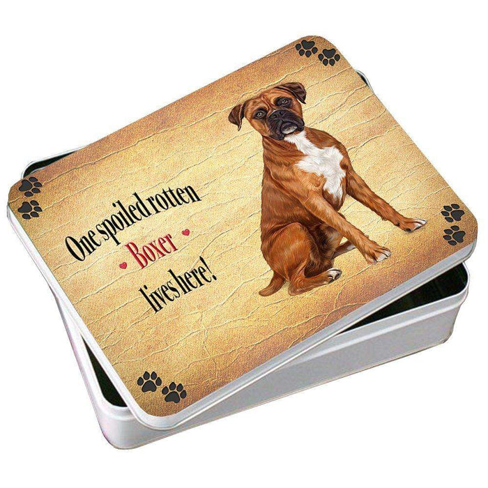 Boxers Spoiled Rotten Dog Photo Storage Tin