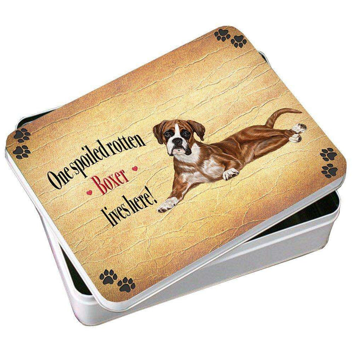 Boxers Spoiled Rotten Dog Photo Storage Tin