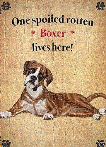 Boxers Spoiled Rotten Dog Puzzle with Photo Tin