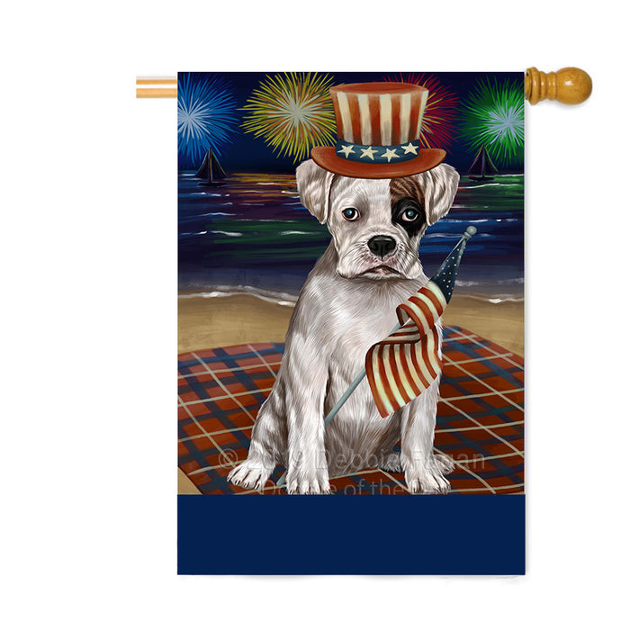 Personalized 4th of July Firework Boxer Dog Custom House Flag FLG-DOTD-A57874