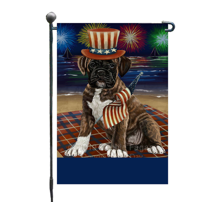 Personalized 4th of July Firework Boxer Dog Custom Garden Flags GFLG-DOTD-A57820
