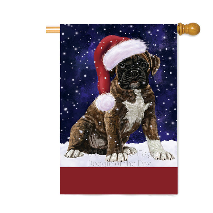 Personalized Let It Snow Happy Holidays Boxer Dog Custom House Flag FLG-DOTD-A62338