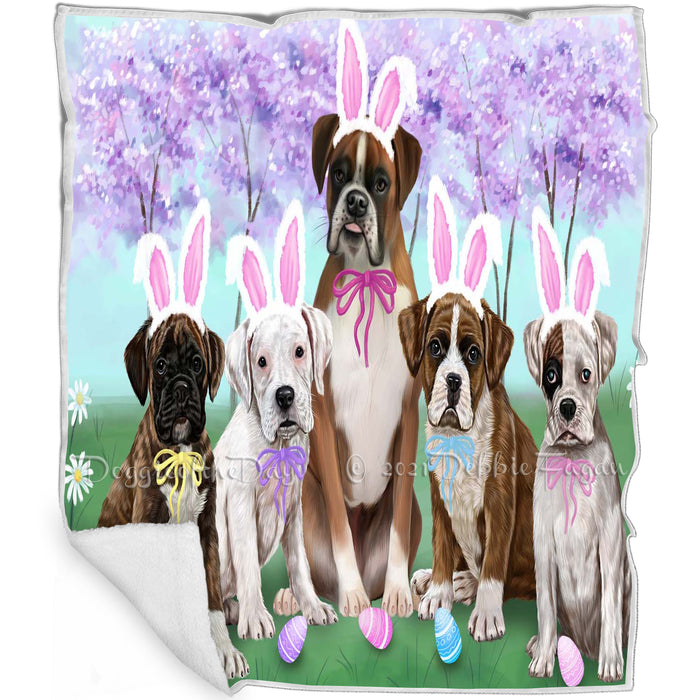 Boxers Dog Easter Holiday Blanket BLNKT57189