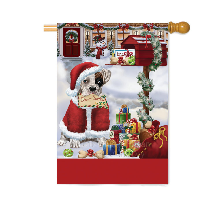 Personalized Happy Holidays Mailbox Boxer Dog Christmas Custom House Flag FLG-DOTD-A59966