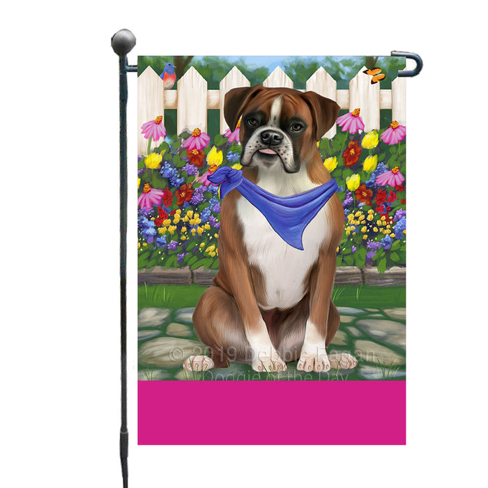 Personalized Spring Floral Boxer Dog Custom Garden Flags GFLG-DOTD-A62778