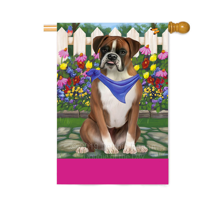 Personalized Spring Floral Boxer Dog Custom House Flag FLG-DOTD-A62834