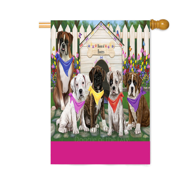 Personalized Spring Dog House Boxer Dogs Custom House Flag FLG-DOTD-A62835