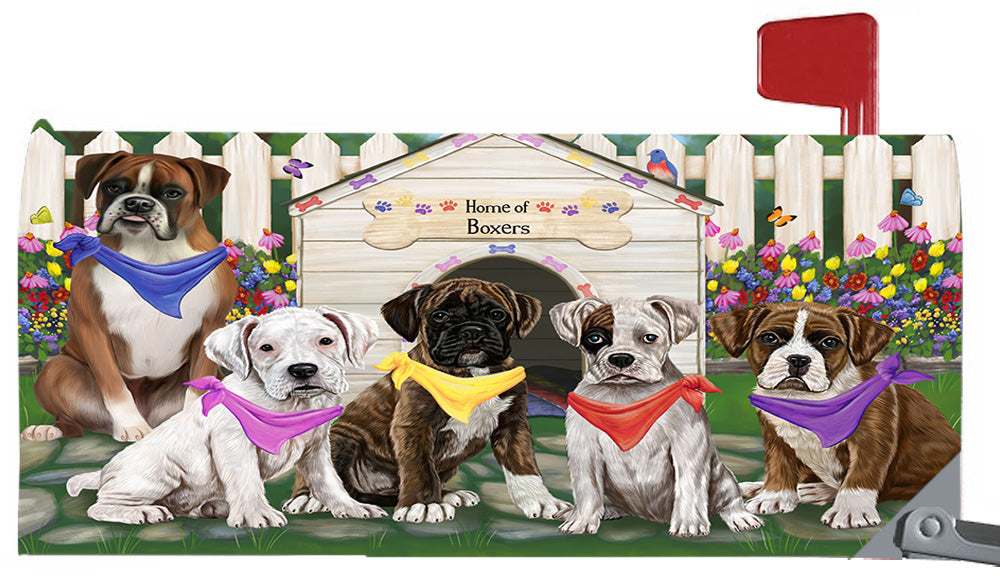 Spring Dog House Boxer Dogs Magnetic Mailbox Cover MBC48627