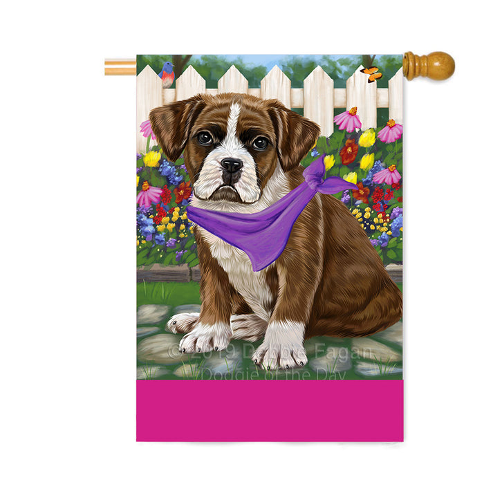 Personalized Spring Floral Boxer Dog Custom House Flag FLG-DOTD-A62836