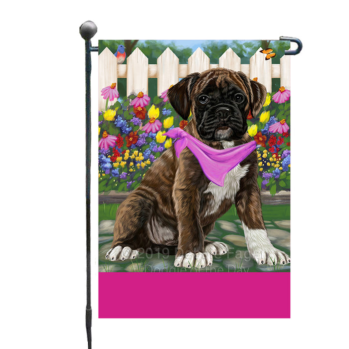 Personalized Spring Floral Boxer Dog Custom Garden Flags GFLG-DOTD-A62782