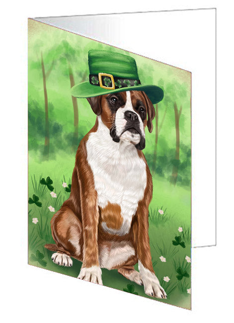 St. Patrick's Day Boxer Dog Handmade Artwork Assorted Pets Greeting Cards and Note Cards with Envelopes for All Occasions and Holiday Seasons